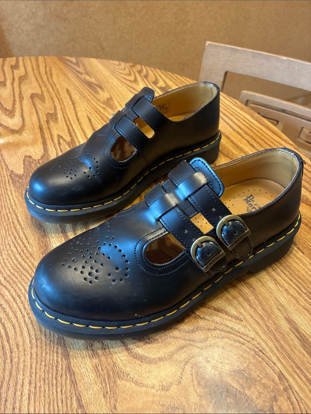 Dr. Martens Black Double-Buckle Mary Jane Flats